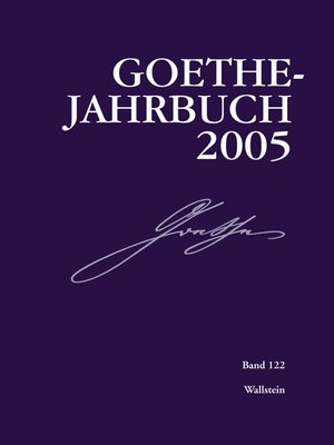 cover image of Goethe-Jahrbuch 122, 2005